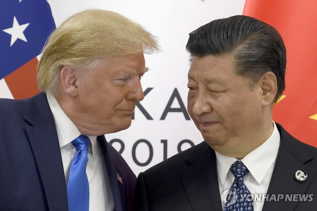 2019년 G20 정상회의에서 만난 트럼프와 시진핑