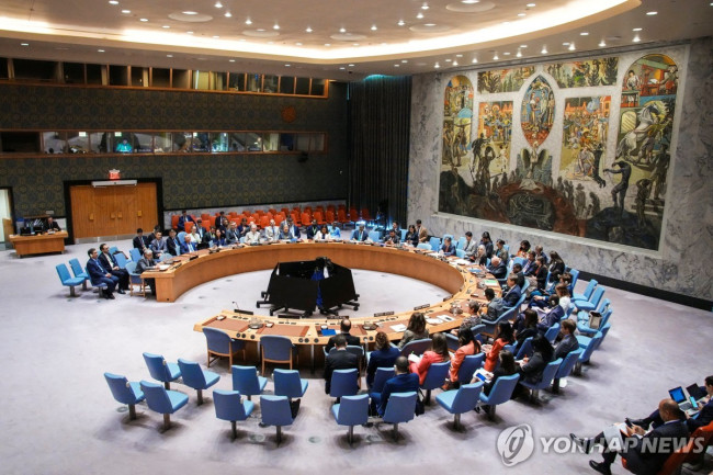 지난 19일(현지시간) 대이란 제재 관련 결의안 논의하는 유엔 안전보장이사회