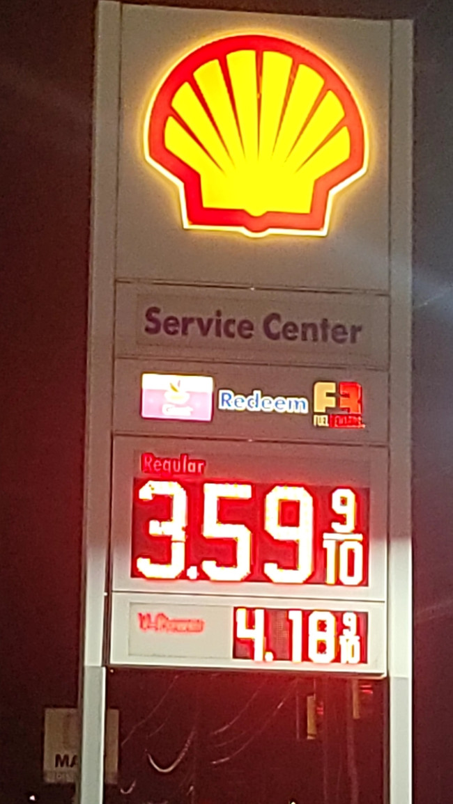 지난 7일(현지시간) 미국내 한 주유소의 유가 게시판