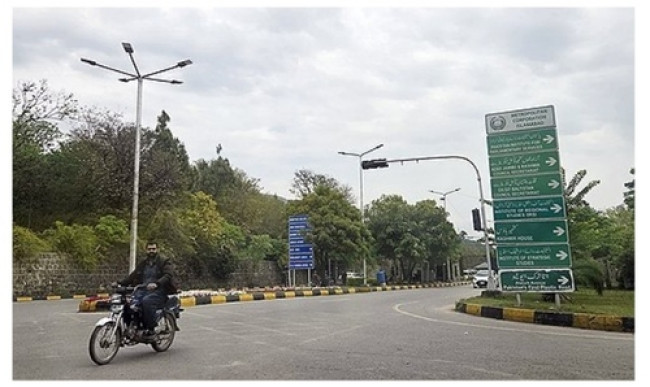 철통 보안으로 한산한 파키스탄 이슬라마바드 도로